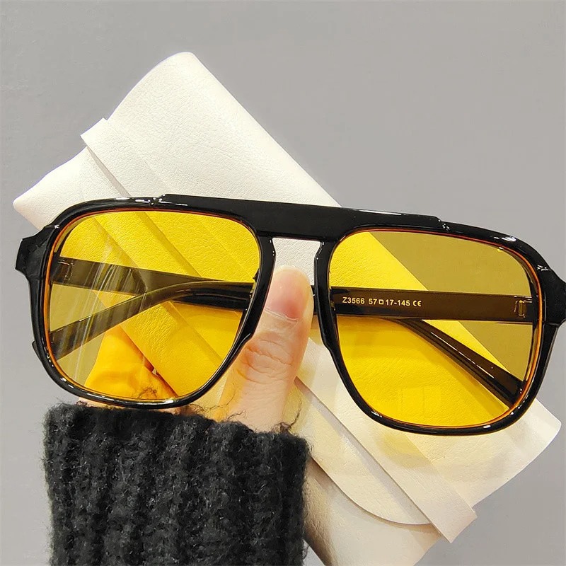 Outdoor Sport Glasses - แว่นกันแดดทรงโอเวอร์ไซส์ใหม่ แว่นตากีฬาผู้หญิงสไตล์คลาสสิก ดีไซน์แบรนด์วินเทจ ป้องกันรังสียูวี 400 แว่นตาแฟชั่น