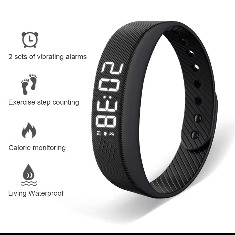Outdoor Sport Smart Watch - สมาร์ทแบนด์ นาฬิกาอัจฉริยะ LED ดิจิทัล กันน้ำ พร้อมฟังก์ชันวัดก้าวเดิน