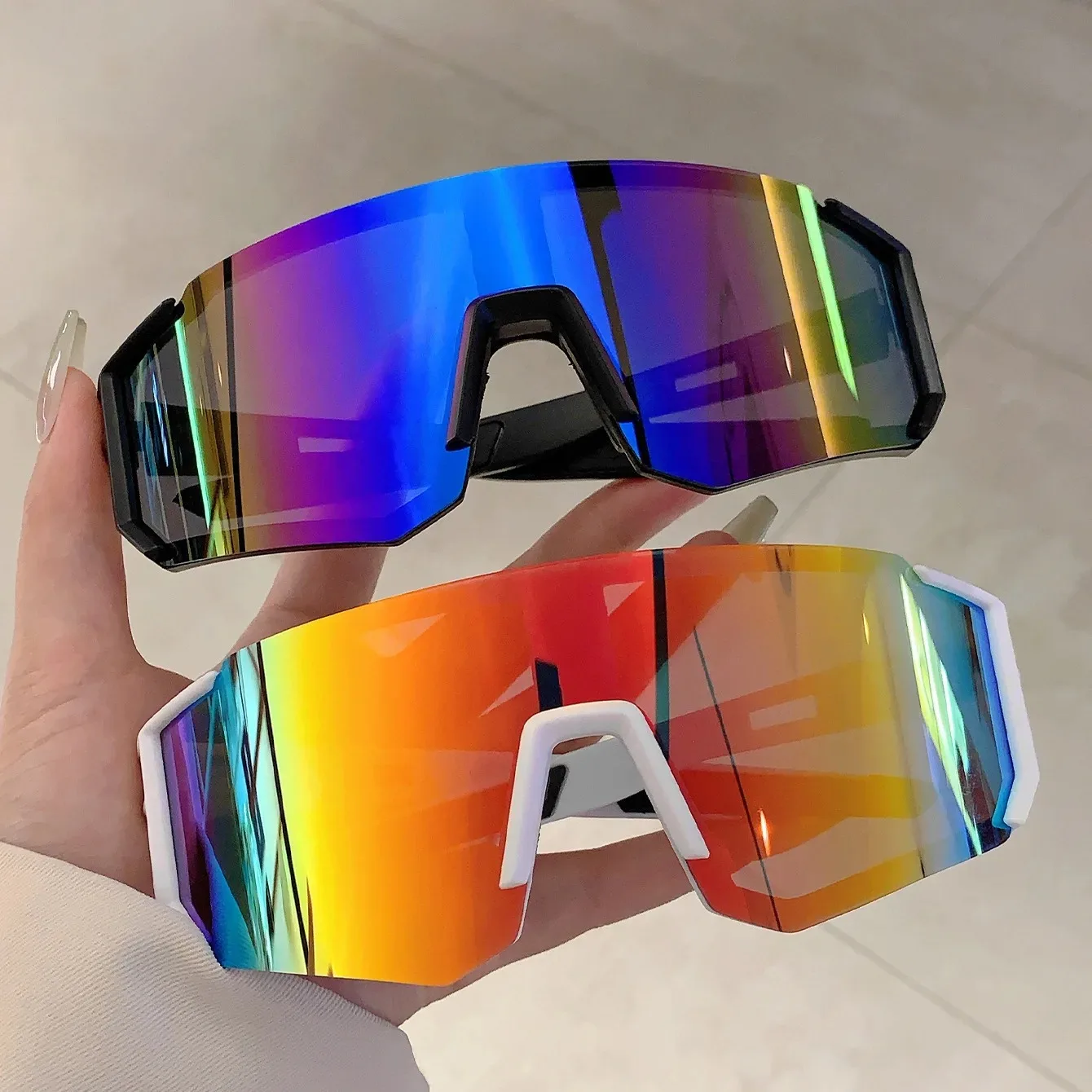 Outdoor Sport Glasses - แว่นกันแดดกีฬากลางแจ้งสำหรับผู้ชาย น้ำหนักเบา ขนาดใหญ่ แว่นตาผู้ชาย สำหรับปั่นจักรยาน ขับรถ