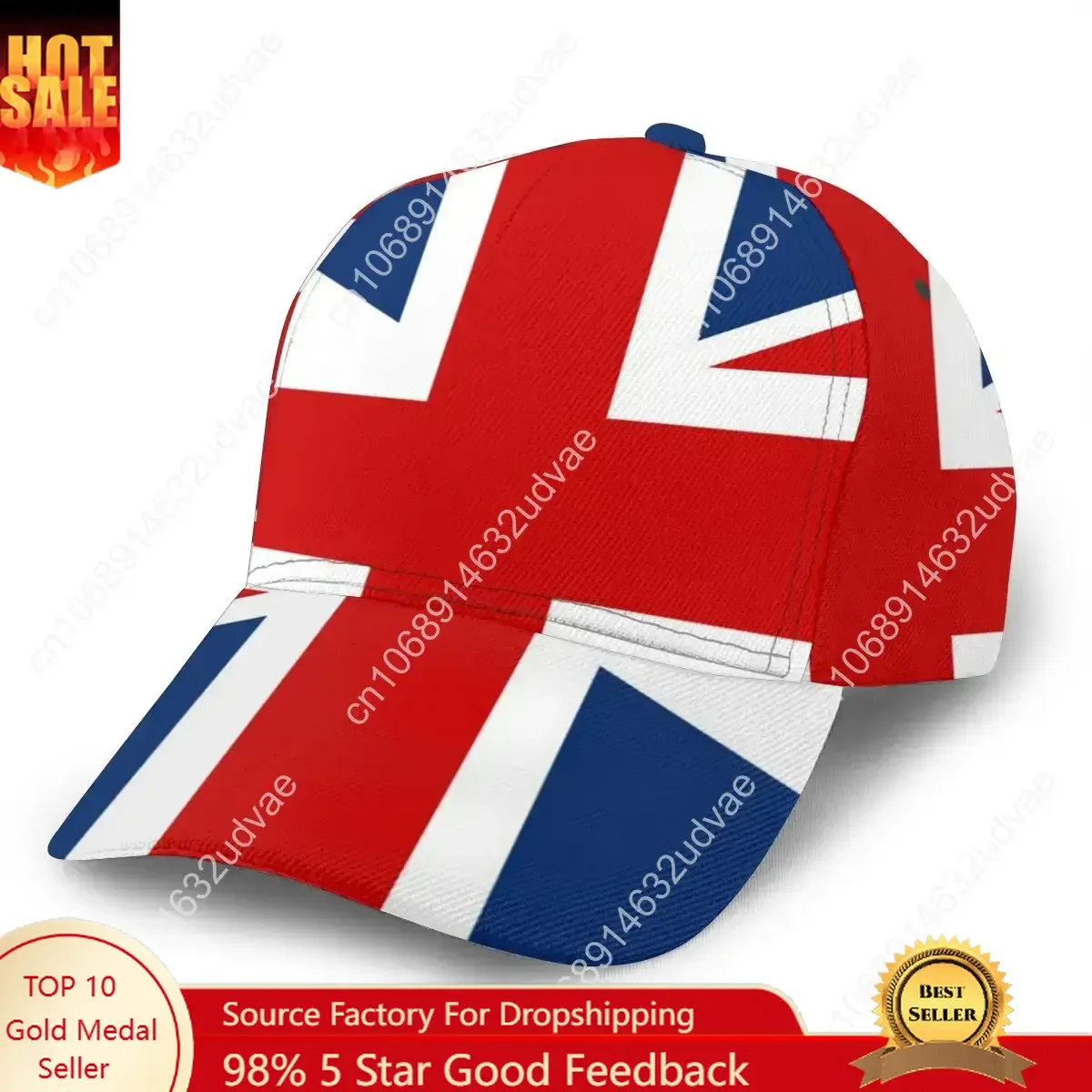 Outdoor Sport Uk - หมวกเบสบอลลายธงชาติอังกฤษสำหรับกีฬากลางแจ้ง หมวกแก๊ปผู้ชายผู้หญิง หมวกบังแดด หมวกเบสบอล หมวกฮิปฮอปแนวสตรีท