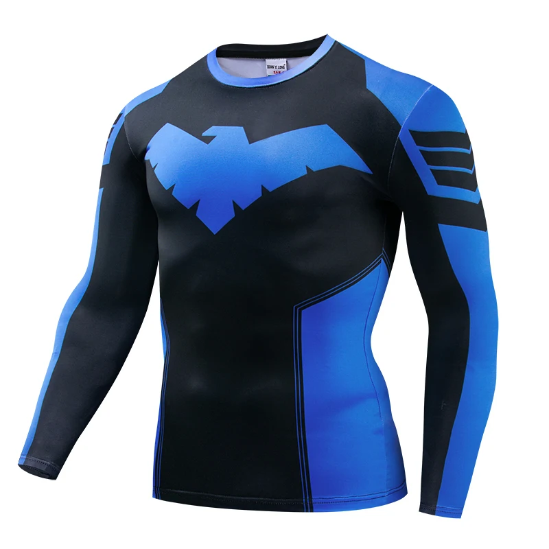 Outdoor Sportswear - เสื้อยืดรัดกล้ามเนื้อ ชุดกีฬา เสื้อรัดกล้ามเนื้อสำหรับยิม เสื้อสำหรับฝึกซ้อมมวย เสื้อกีฬา เสื้อยืดผู้ชายลาย