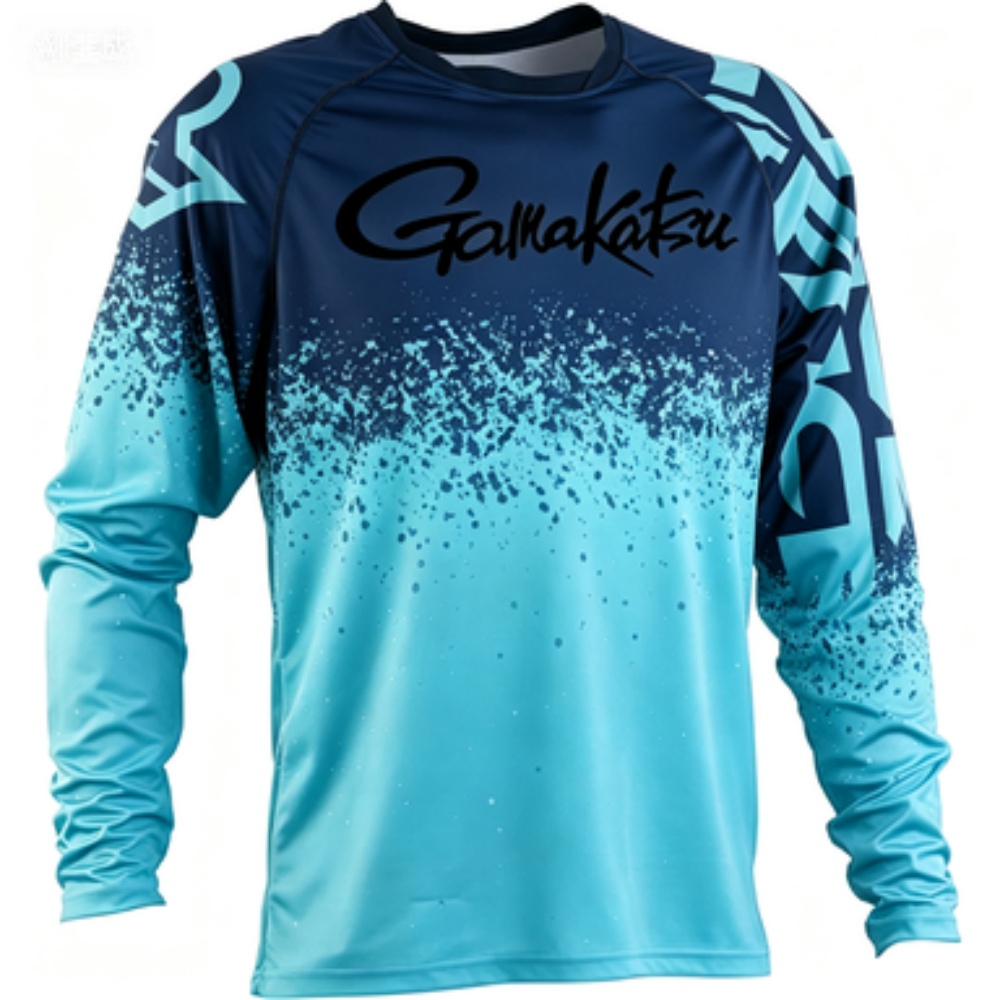 Outdoor Sport Is - แบรนด์กามะคัตสึเสื้อยืดแขนยาวสำหรับตกปลากลางแจ้ง ลายพิมพ์ไล่ระดับสีทันสมัย ​​สปอร์ต ลำลอง ระบายอากาศได้ดี แห้งเร็ว