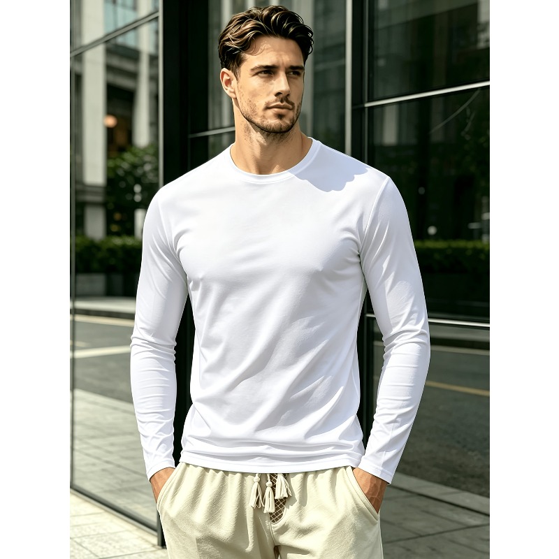 เสื้อยืดแขนยาวคอกลมสีพื้น เสื้ - Outdoor Sportswear บทวิจารณ์และราคา