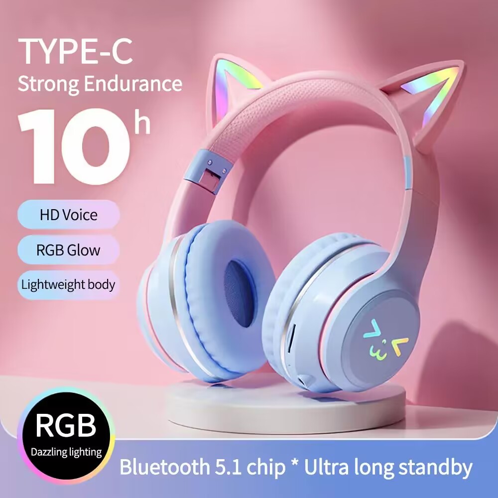 หูฟังไร้สาย RGB หูฟังบลูทูธหูแ - Outdoor Sport Activities For Kids บทวิจารณ์และราคา