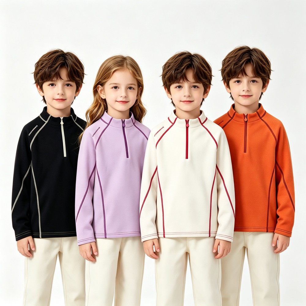 เสื้อสเวตเตอร์เด็กแบบมีซิปครึ่ - Outdoor Sport Activities For Kids บทวิจารณ์และราคา